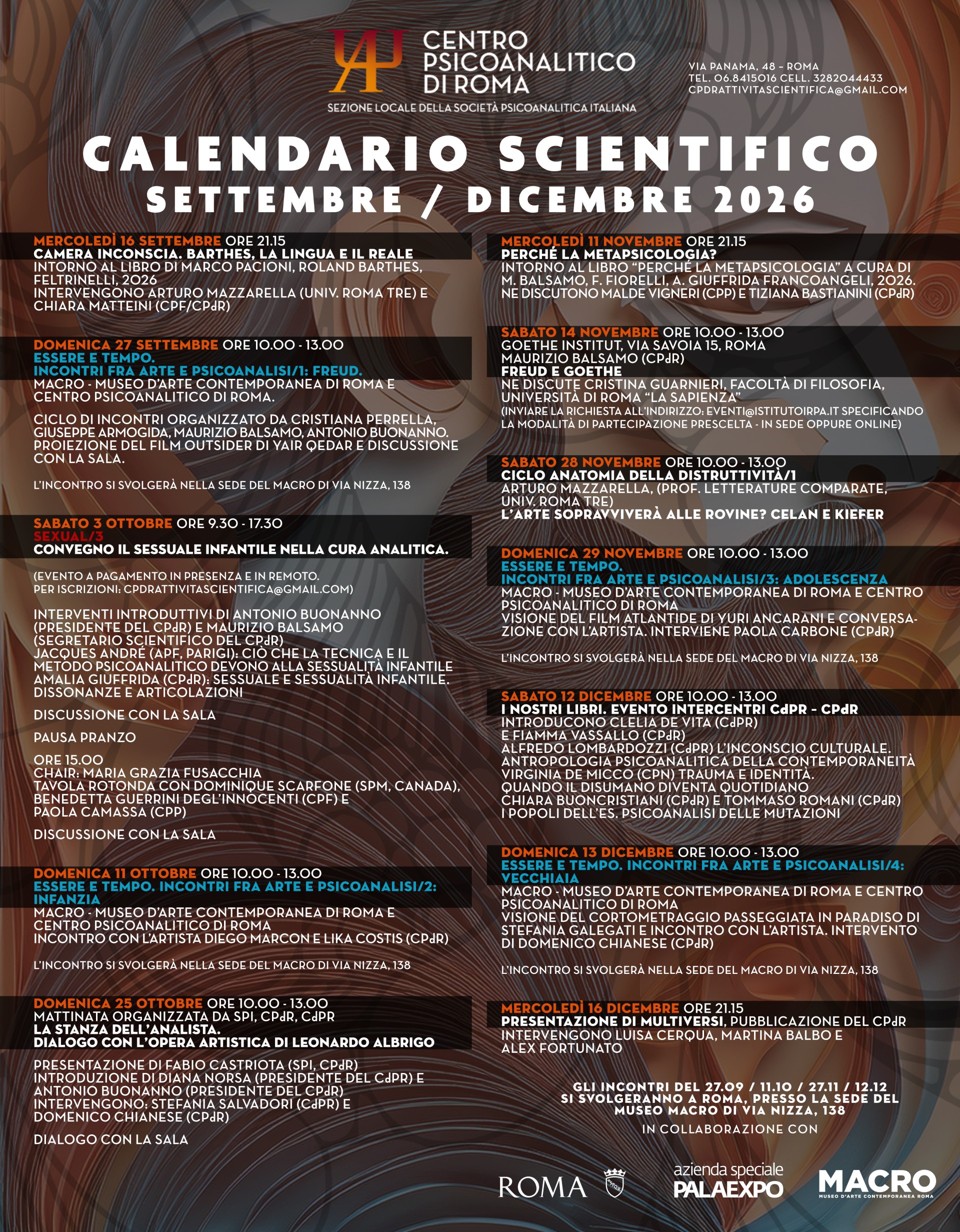 CALENDARIO SCIENTIFICO SETTEMBRE - DICEMBRE 2026